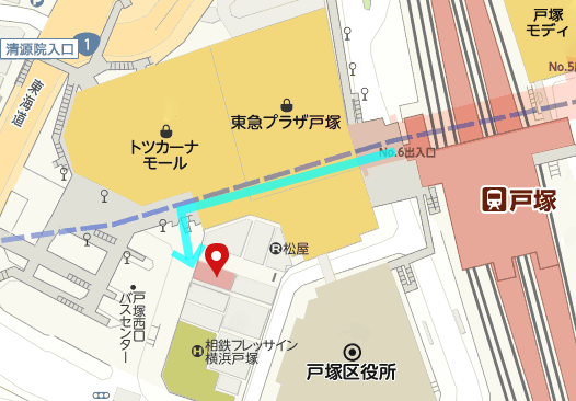 戸塚駅からの地図