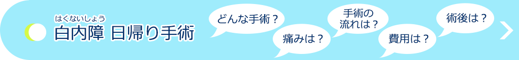 年間で約250件の実績　白内障　日帰り手術