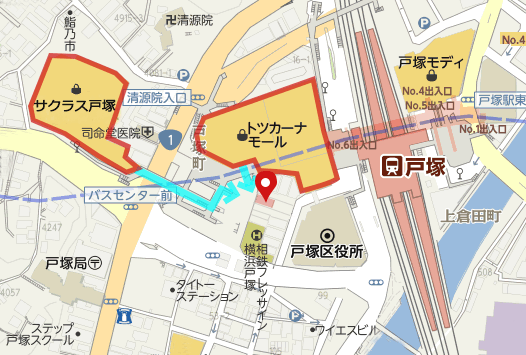 お車でお越しの方の地図